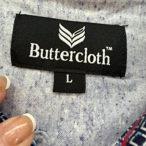 Buttercloth Heathered Blue Ombré Short Sleeve Brand New Polo Shirt